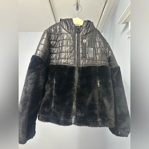 Justice Girls Half Fur Jacket